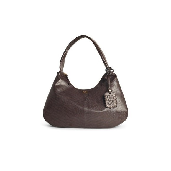 Ganni Bou Croco Xxl Brown Recycled Leather Blend Bag - NWT - Picture 1 of 3